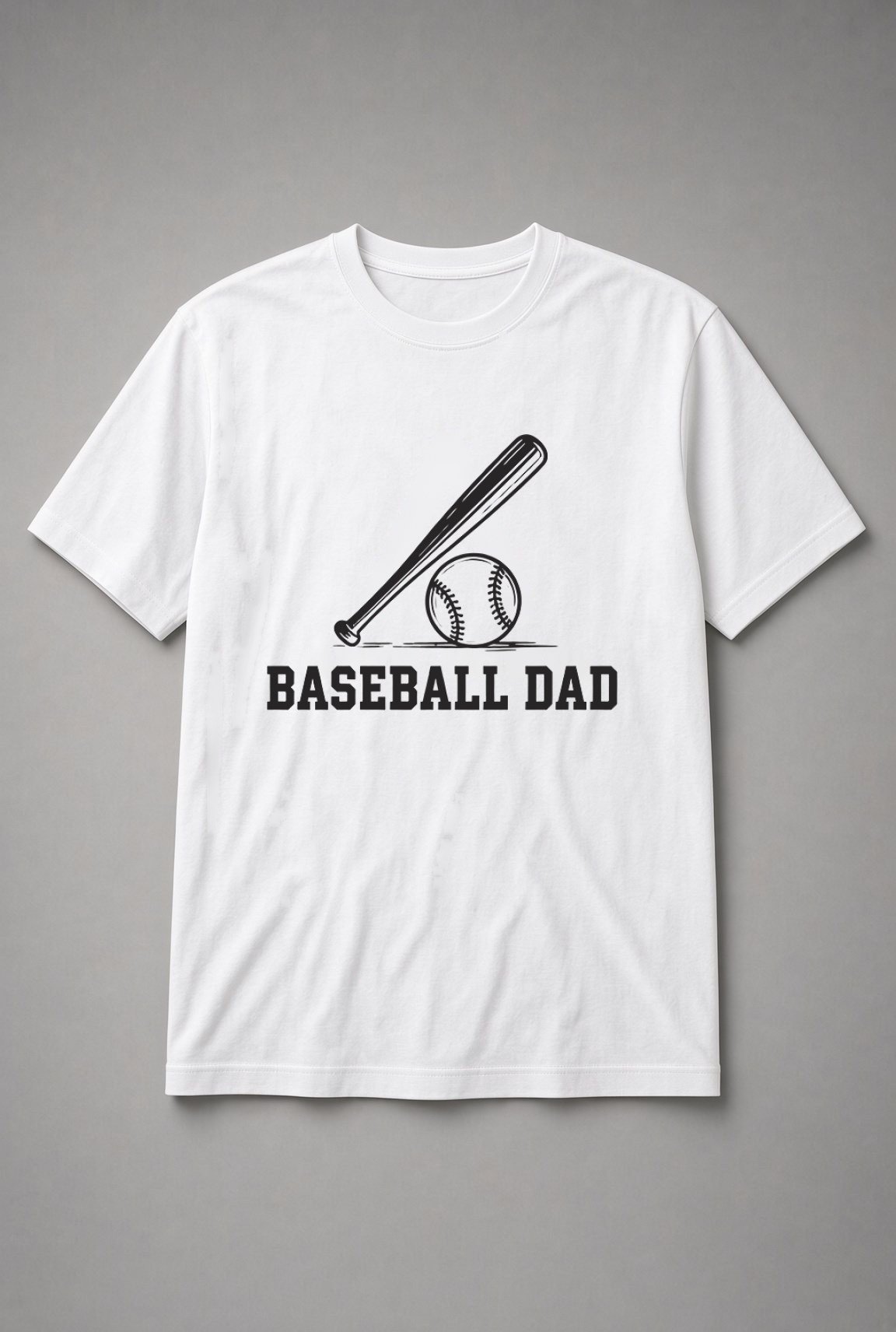 Baseball Dad Bat And Ball Unisex T-Shirt - White