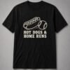 Hot Dogs And Home Runs Unisex T-Shirt - Black